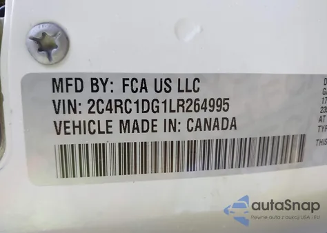 2020 Chrysler Voyager Lxi из США, поврежденный, VIN 2C4RC1DG1LR264995